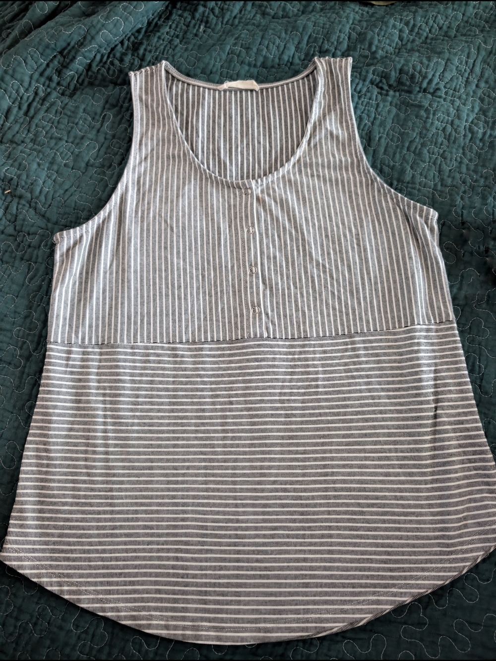 Women's Gray Striped Sleeveless Tank Top